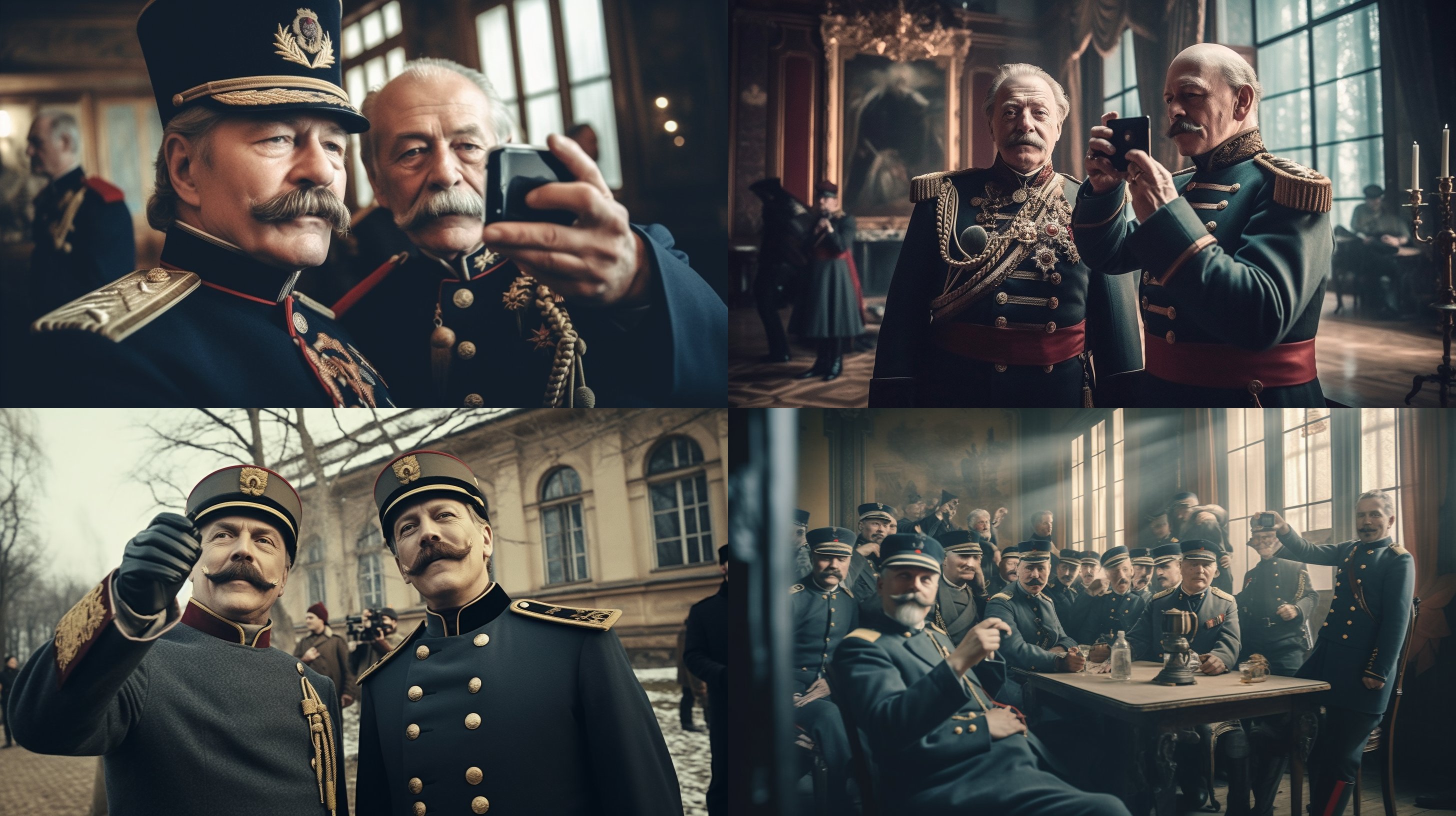 Fiktives Bild der Kaiserproklamation von 1871 als Selfie