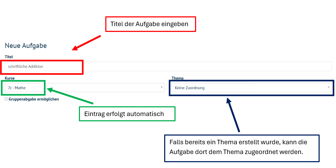 Aufgabe erstellen