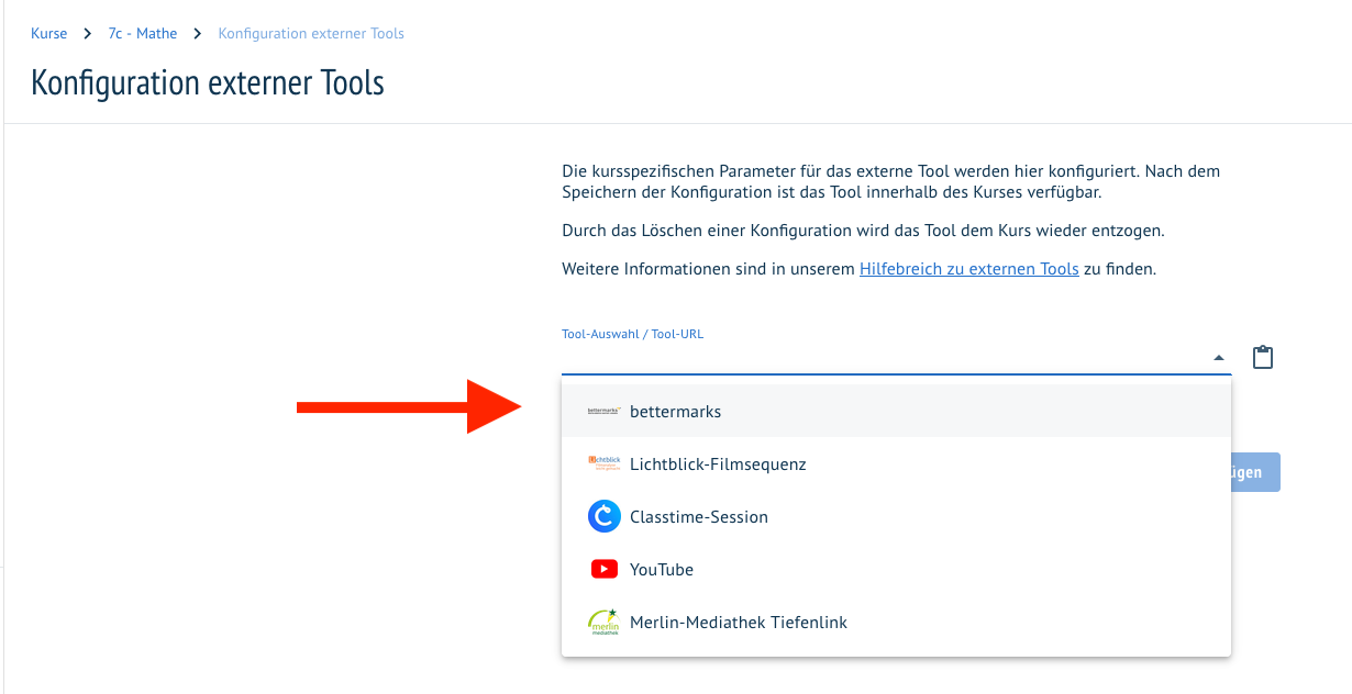 Tool wählen