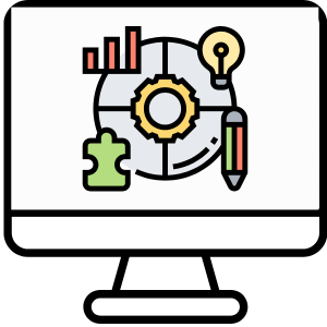 Computerbildschirm mit Zahnrad