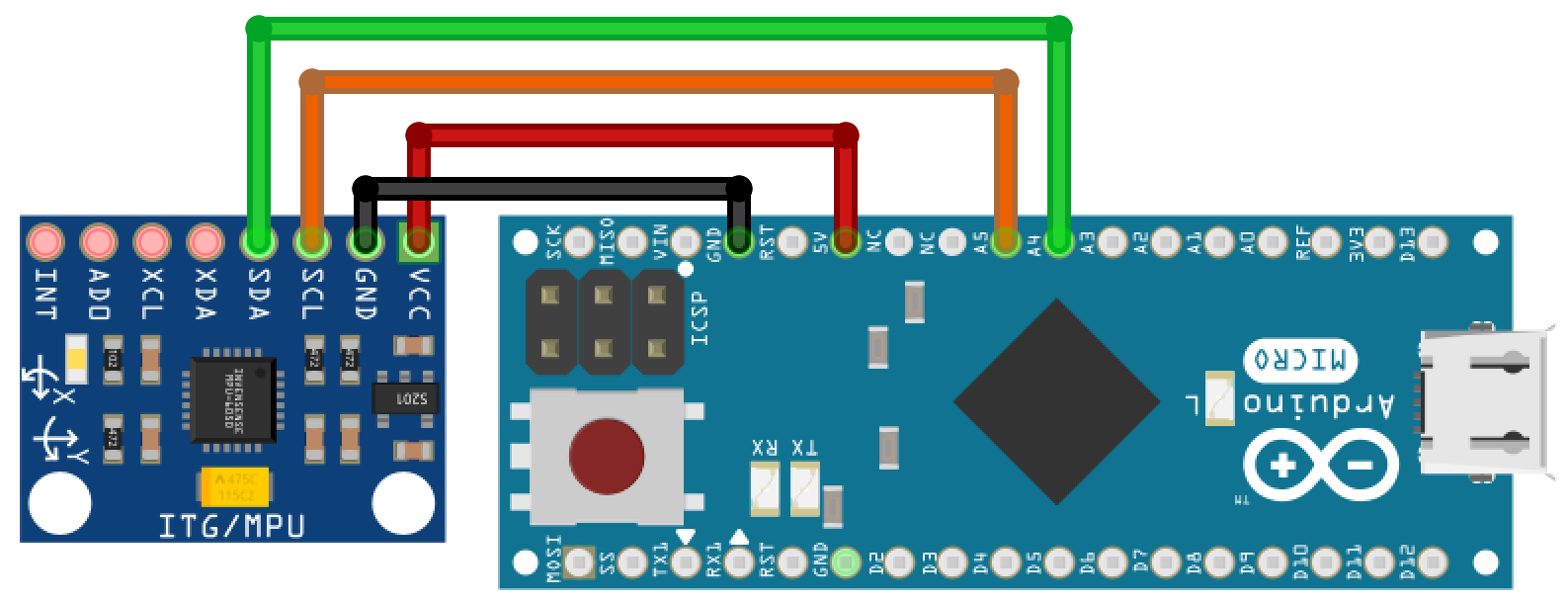 Microcontroller mit Beschleunigungssensor